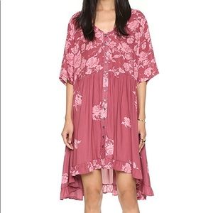 Free people pink floral boho dress